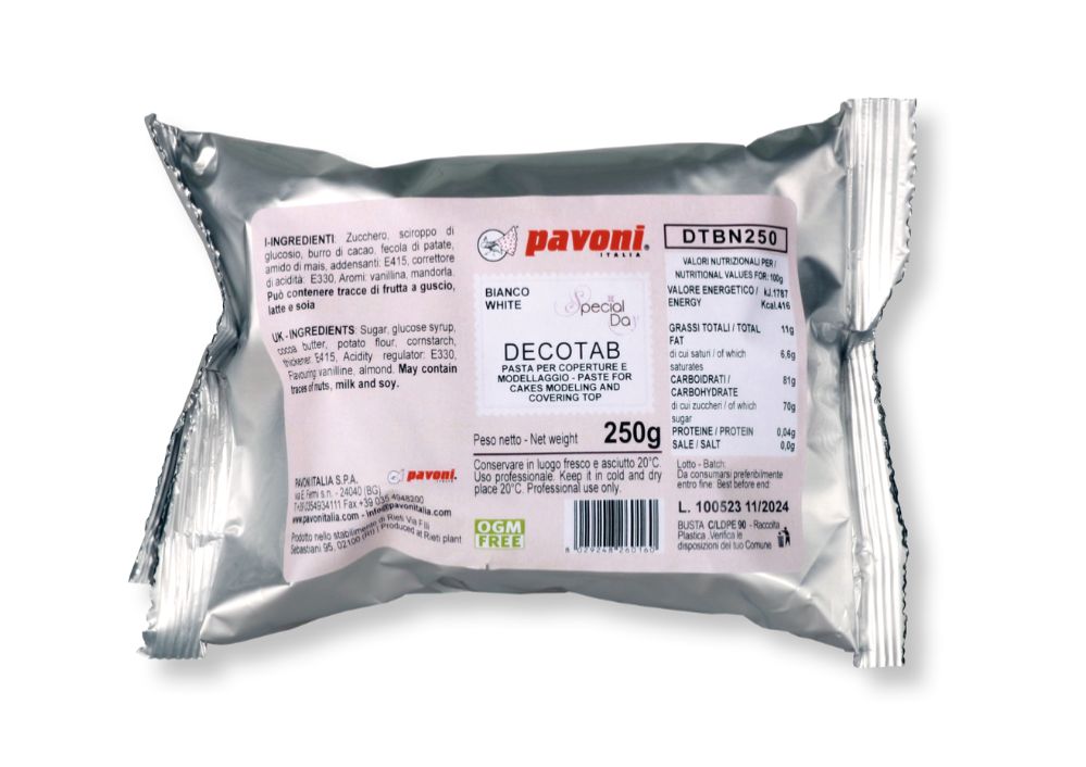 Pavoni, Decotab, sugarpaste, vit (250 g)
