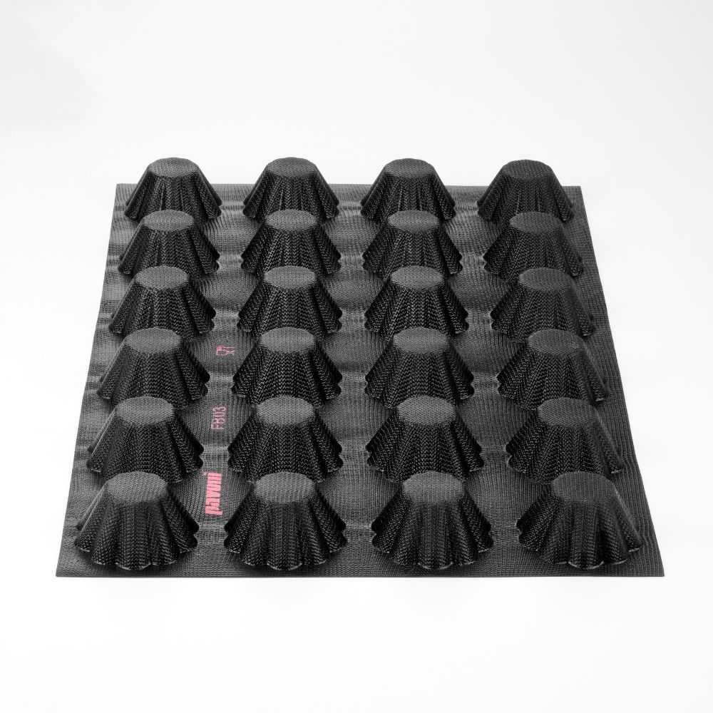 Pavoni, Fiberform, FB03, 600x400 mm, Briochette, d: 81 mm, h: 37 mm, 24 st/form