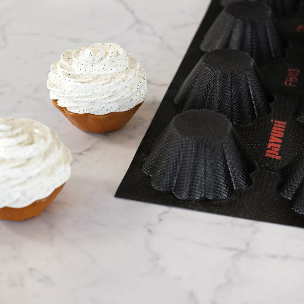 Pavoni, Fiberform, FB03, 600x400 mm, Briochette, d: 81 mm, h: 37 mm, 24 st/form