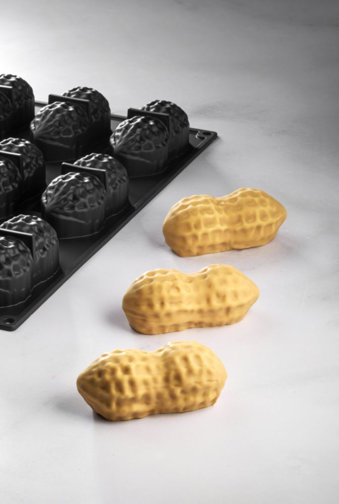 Pavoni, Pavoflex 3D, PX43132, 400x300 mm, Peanut, jordnöt, d: 100x48 mm, h: 42 mm, 12 st/form