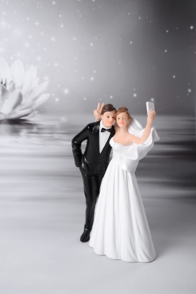 Brudpar, selfie, h: 155 mm (1 par)