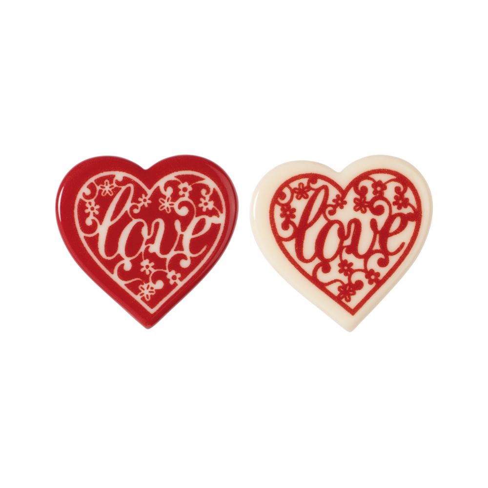 Chokladdekor, hjärta, Love 32x31 mm (140 st)