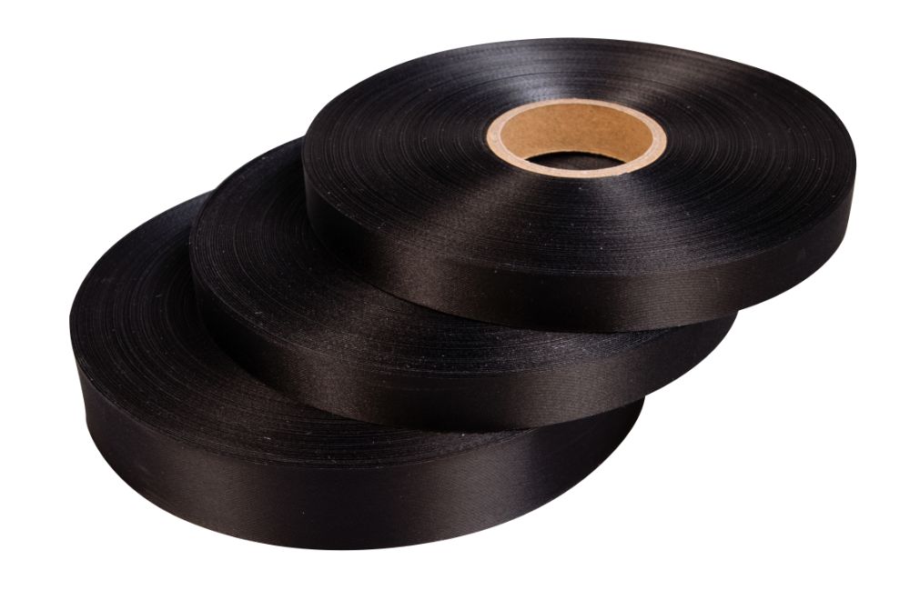 Tygband, Noir, svart, 25 mm x 100 m