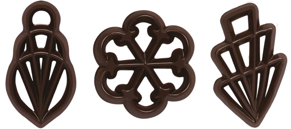 Chokladdekor, mörk choklad, 35x45 mm (300 st)