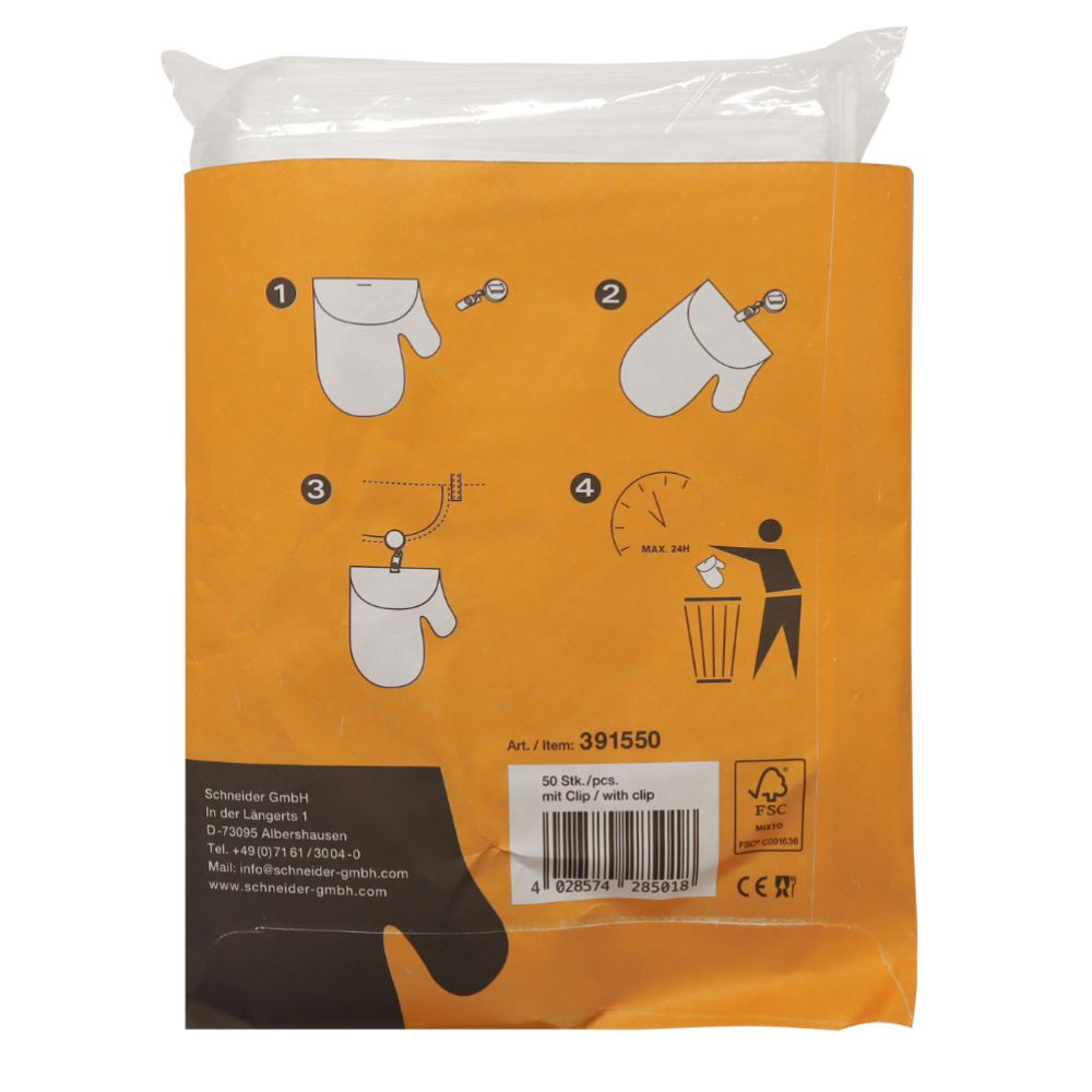 Hygienhandskar LDPE med 1 klämma, 50 st + 1 clip