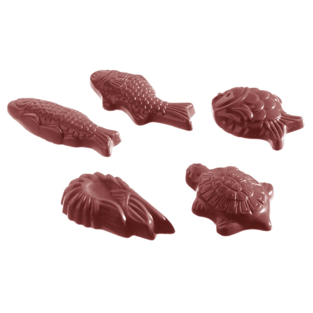 Chokladform 275×135 mm – Havets frukter, 38 x 20 x 7 mm