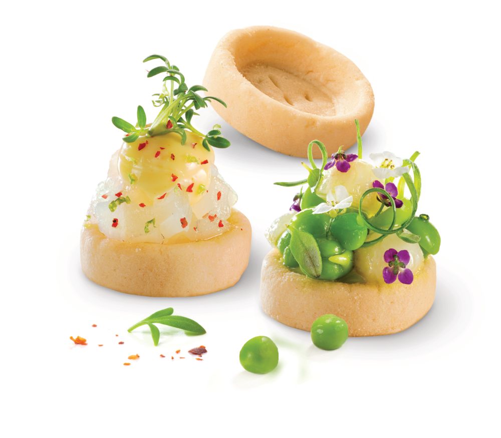 Bakade skal, One-bite, salta, runda, d: ca 30 mm, h: 7 mm (ca 280 st)