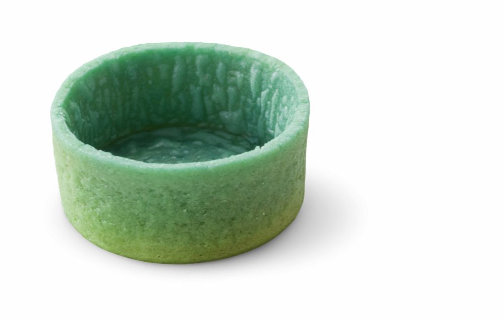 Bakade skal, gröna, runda, vegan, d: 38 mm, h: 18 mm (200 st)