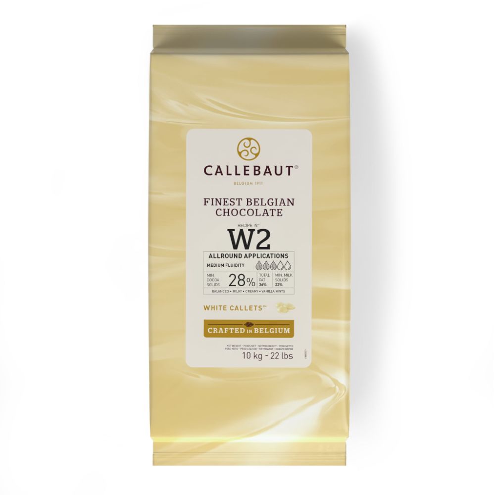 Callebaut, W2, vit choklad 28 %, pellets (10 kg)
