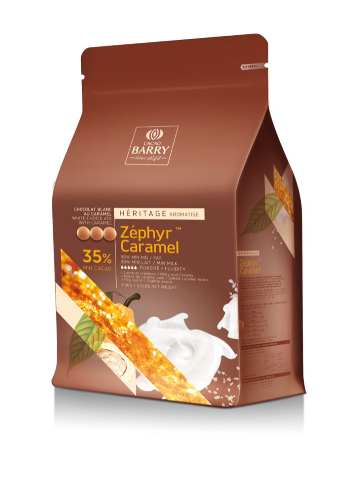Cacao Barry, Zéphyr Caramel 35 %, vit choklad, pellets (2,5 kg)