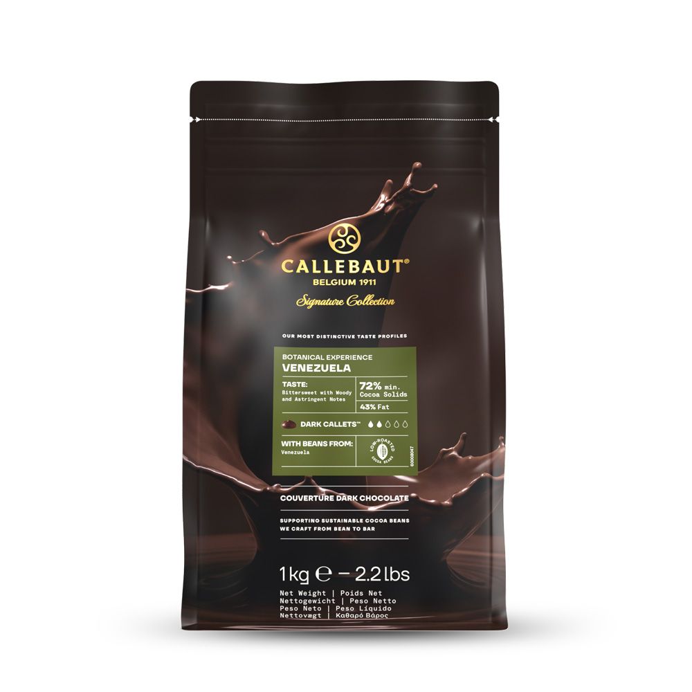 Callebaut, Botanical Venezuela, mörk choklad 72 %, pellets (1 kg)
