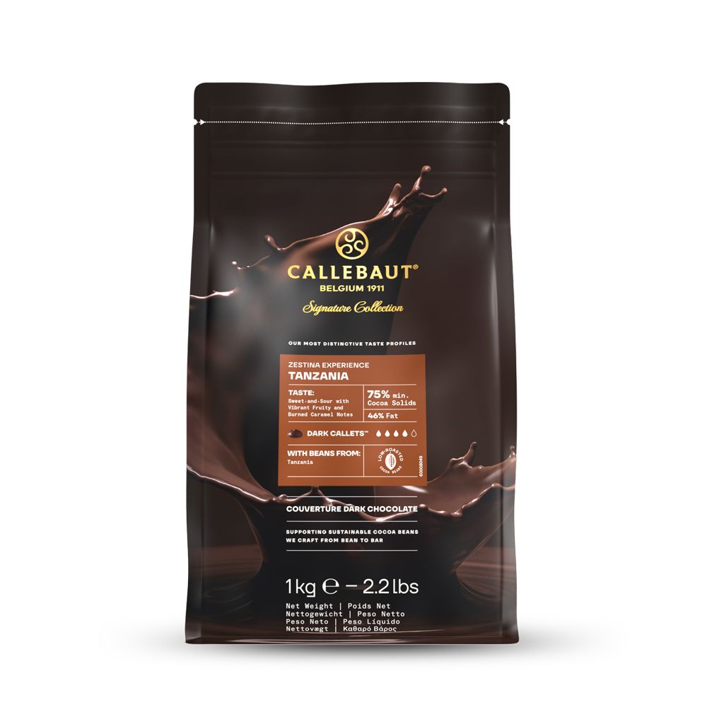 Callebaut, Zestina Tanzania, mörk choklad 75 %, pellets (1 kg)