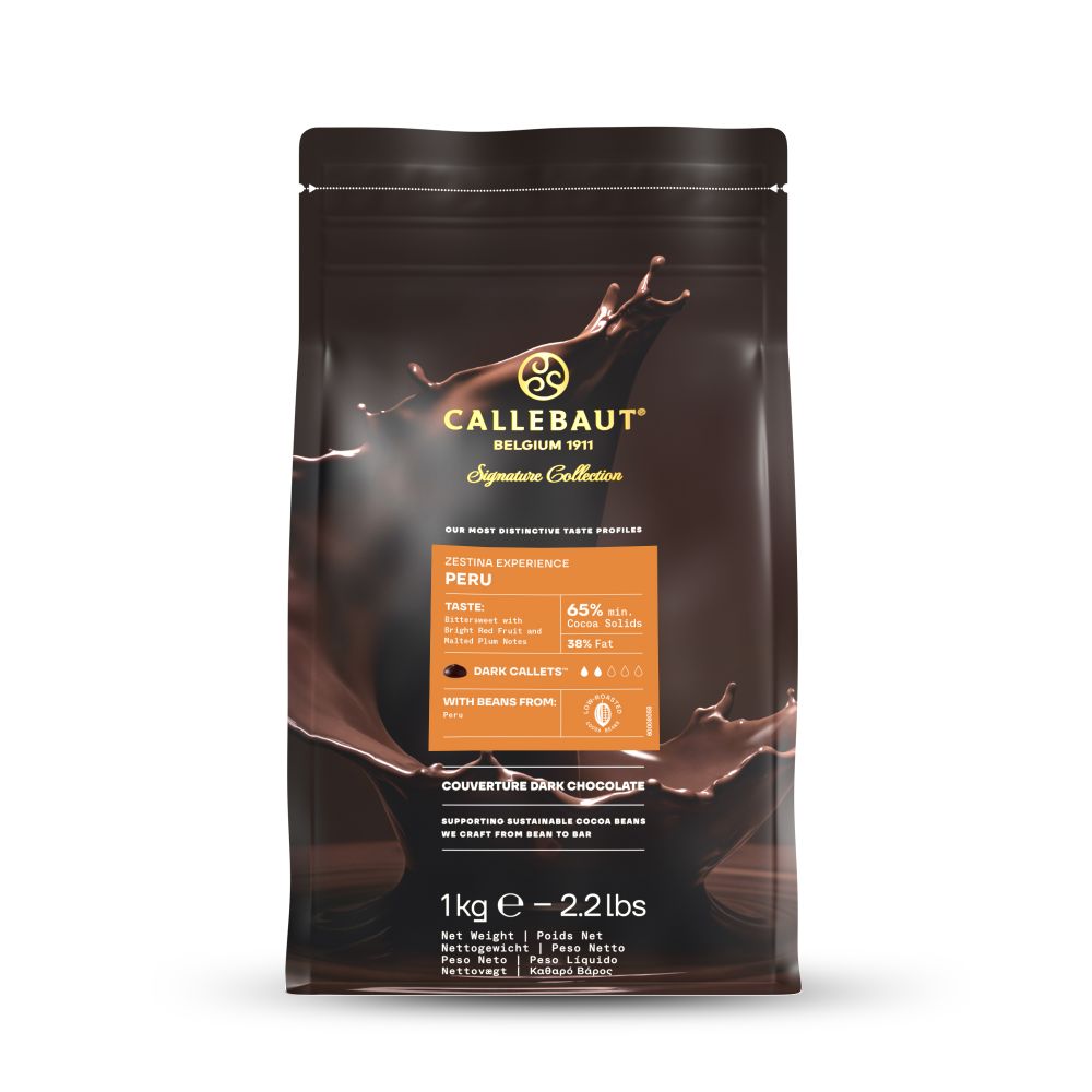 Callebaut, Zestina Peru, mörk choklad 65 %, pellets (1 kg)