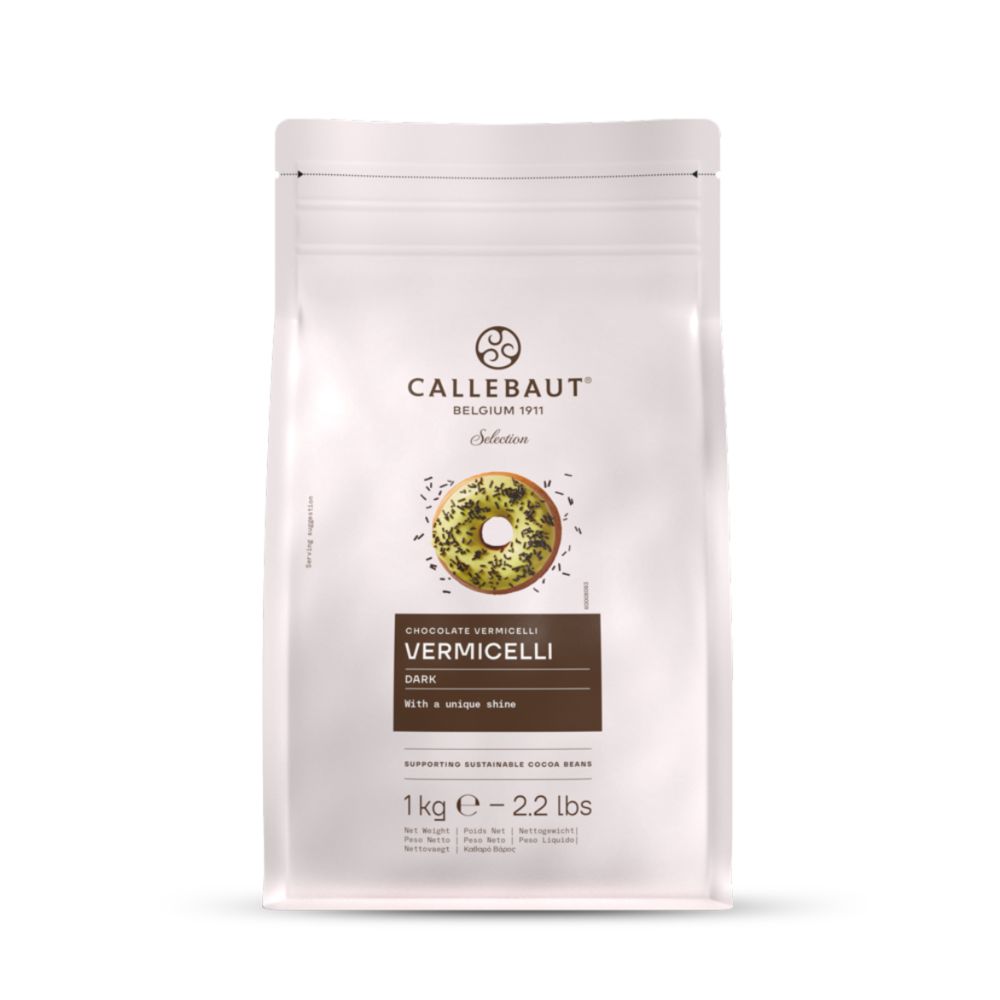 Callebaut, chokladdekor, Vermicelli, mörk choklad (1 kg)