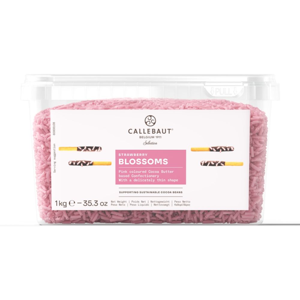 Callebaut, chokladflagor, Blossoms, jordgubbsmak (1 kg)
