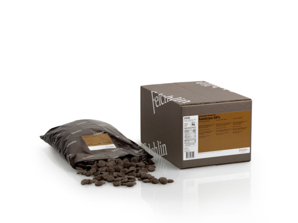 Felchlin, Sambirano 68 %, mörk choklad, Rondo (6 kg)