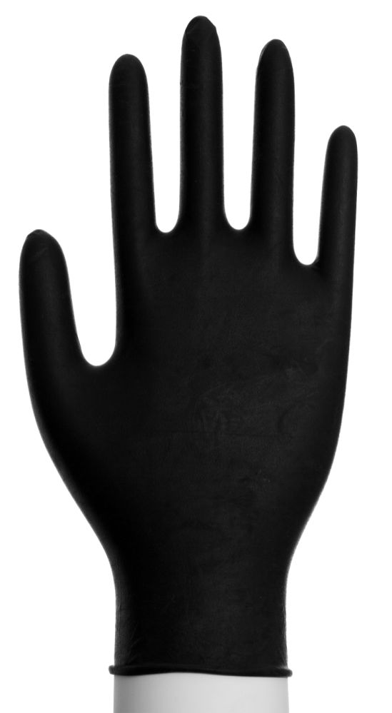 Engångshandske, Nitril, svart, puderfri, storlek M (100 st)