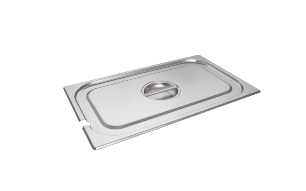 GN-lock i rostfritt stål – med hål för slev, GN 1/1