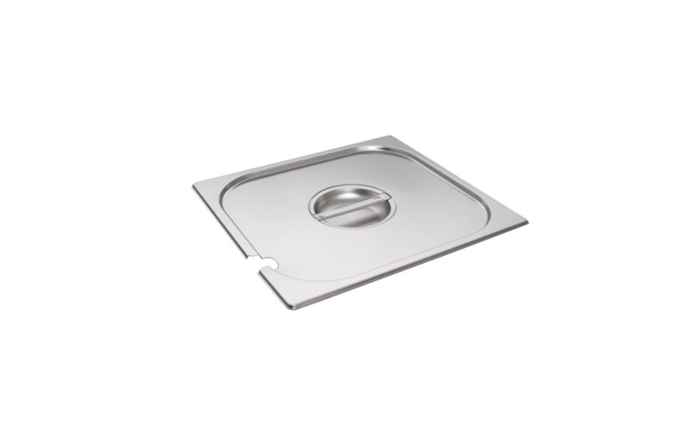 GN-lock i rostfritt stål – med hål för slev, GN 2/3