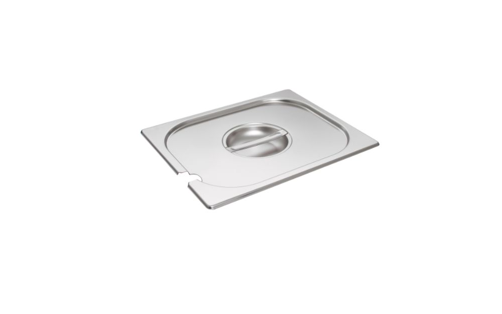 GN-lock i rostfritt stål – med hål för slev, GN 1/2