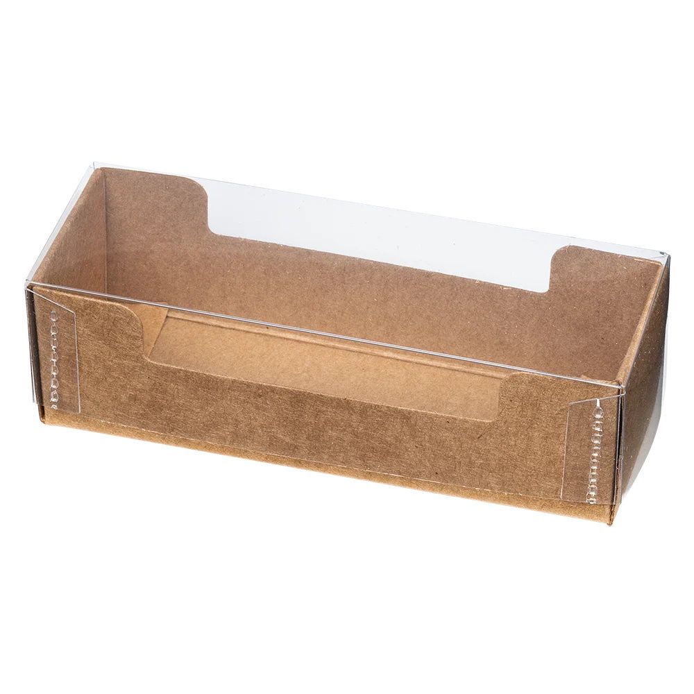 Pralinask, natur med transparent lock, för 3 praliner (50 st)