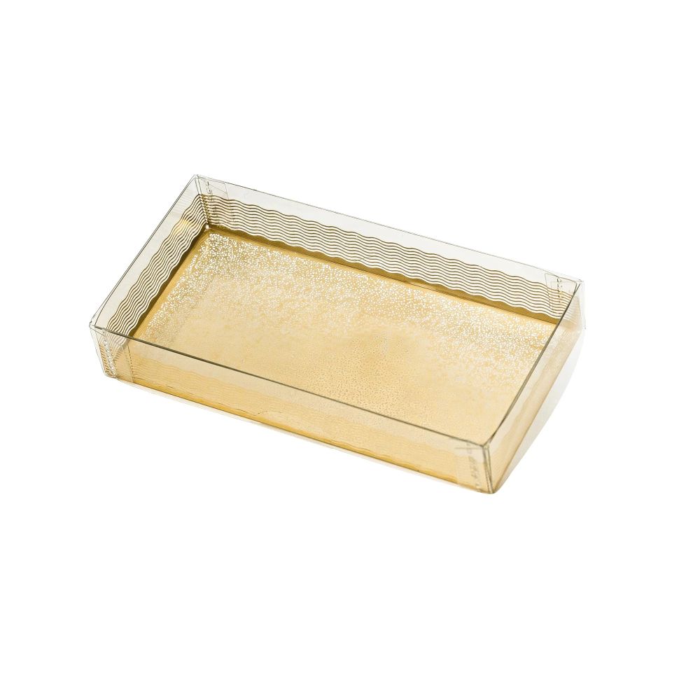 Transparent ask med guldmönster, 110x55x19 mm (50 st)