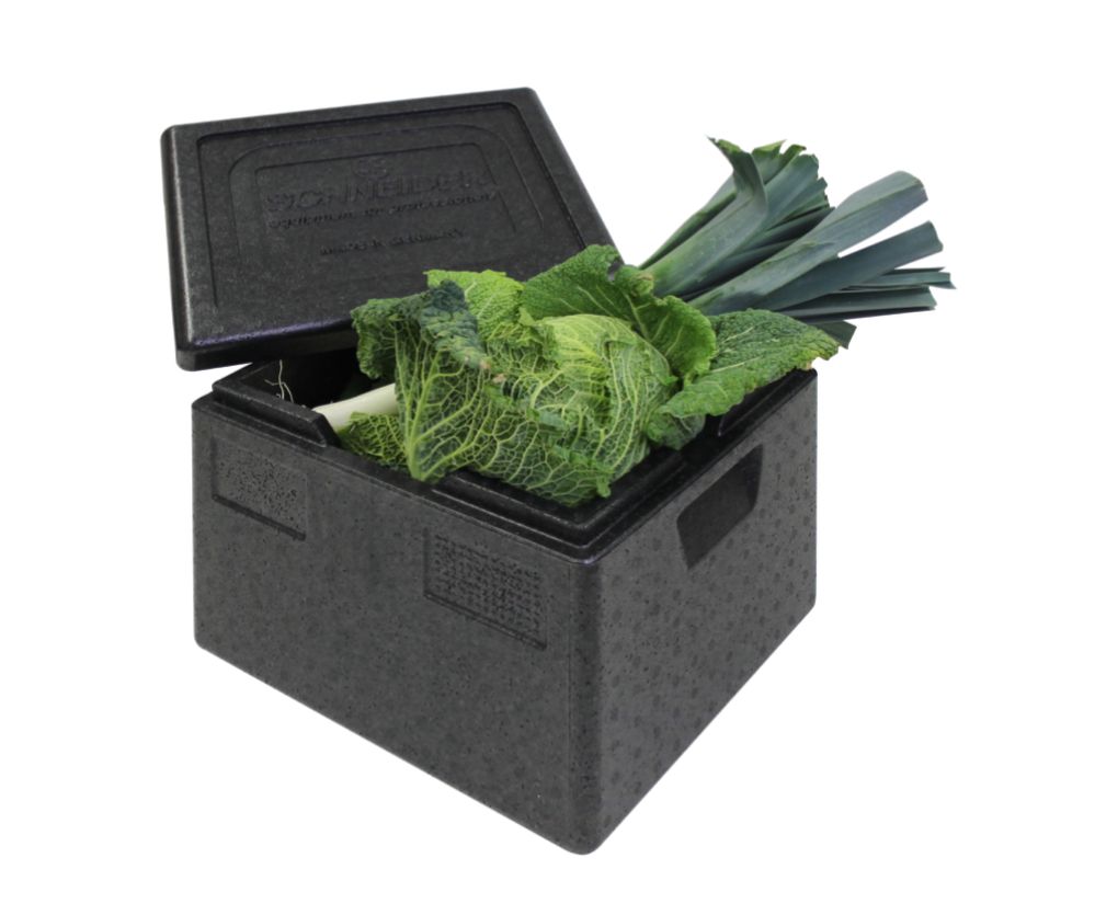 Transportbox med lock, GN 1/2, 390 x 330 x 280 mm