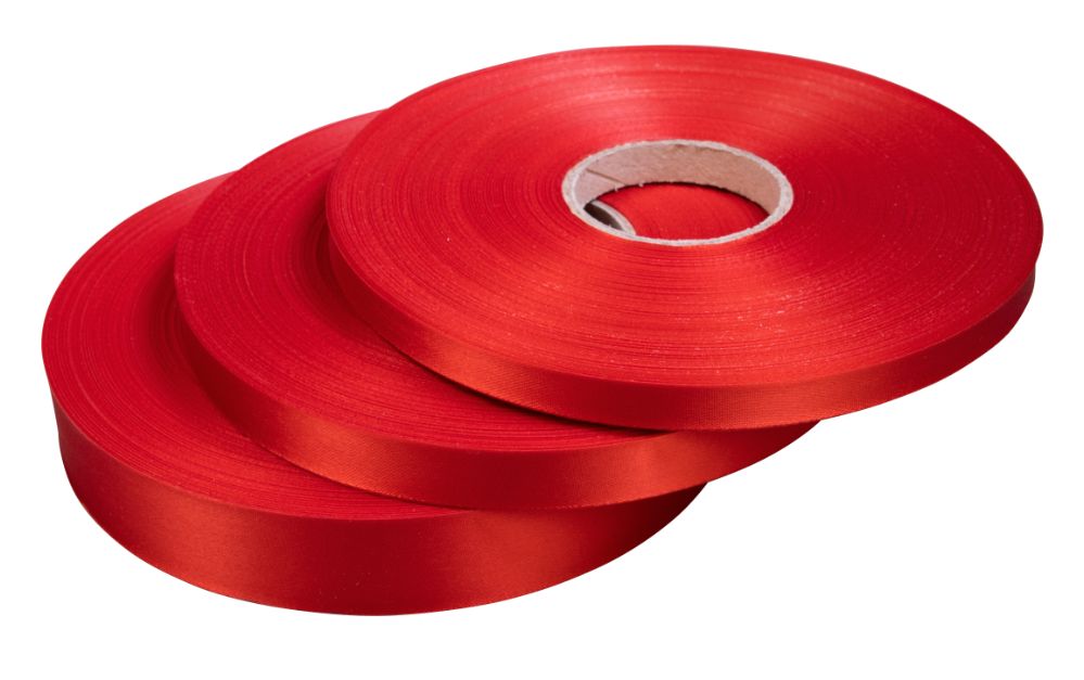 Tygband, Christmas, röd, 15 mm x 100 m