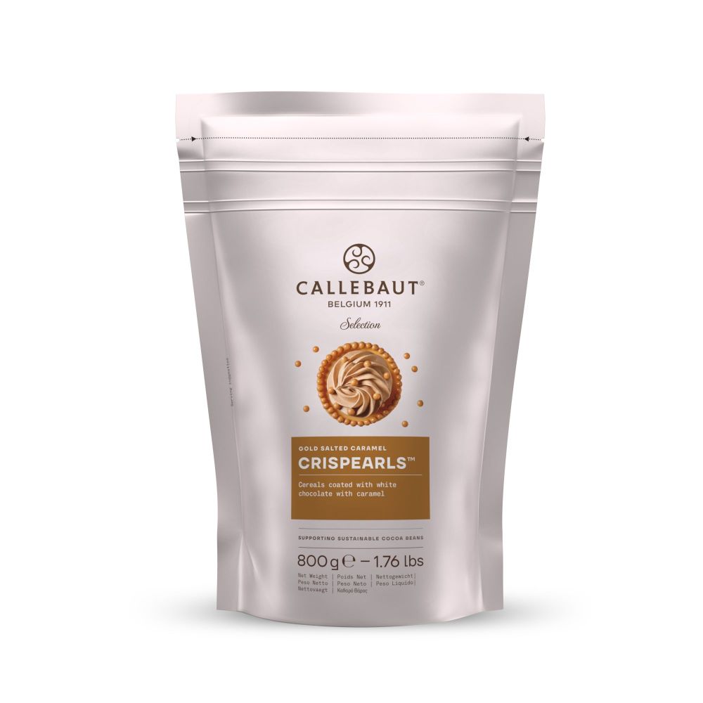Callebaut, Crispearls, chokladkexpärlor, Gold salt karamell (800 g)