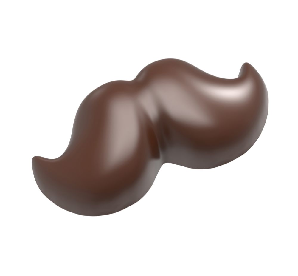 Gjutform för choklad, mustasch, 12,5 g, 21 st/form