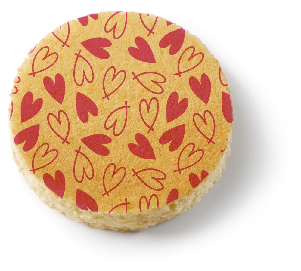 Överföringsark för bakverk, 400x300 mm, hjärta, 2 motiv (24 st)