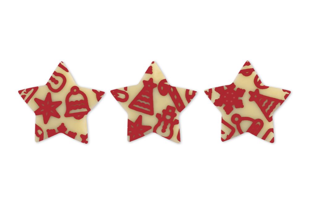 Chokladdekor, stjärnor, 22 mm (160 st)