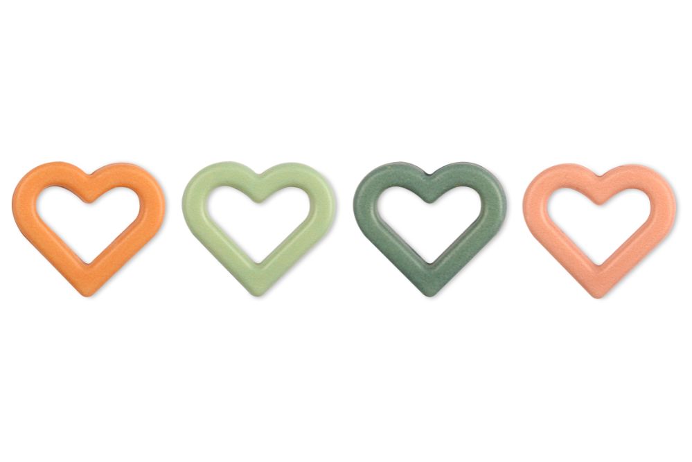 Chokladdekor, hjärta, vit choklad, 34x30 mm (72 st)