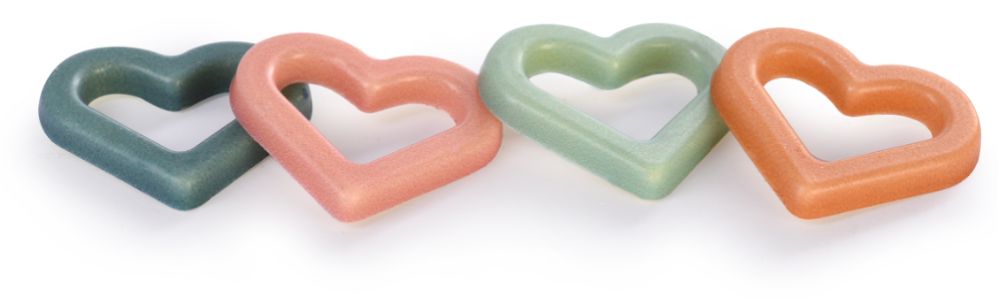 Chokladdekor, hjärta, vit choklad, 34x30 mm (72 st)