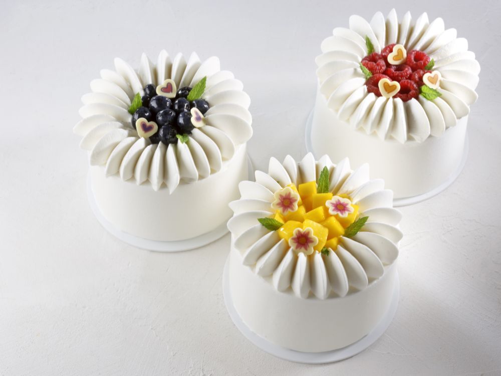 Chokladdekor, minihjärta, vit choklad, 16x15 mm (216 st)