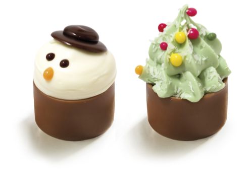 Pralin, Snögubbe & Julgran, mix, hasselnötspraliné, 1100 g (ca 59 st)