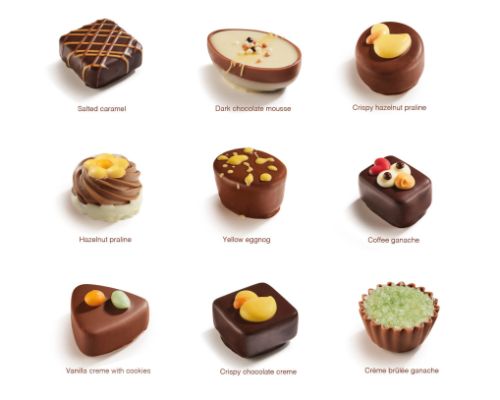 Påskpraliner, mixade sorter, 2500 g (ca 146 st)