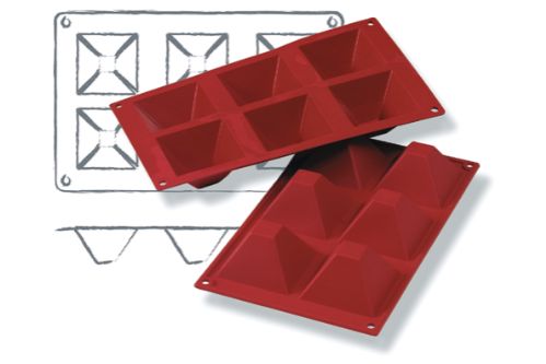 Bakformar i silikon, Pyramid, 6 x 90 ml