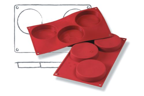 Bakformar i silikon, Sockerkaka, 3 x 140 ml