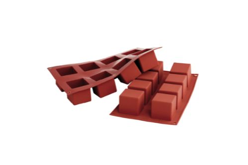 Bakformar i silikon, Kub, 8 x 125 ml