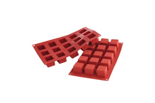 Bakformar i silikon, Kub, 15 x 42 ml