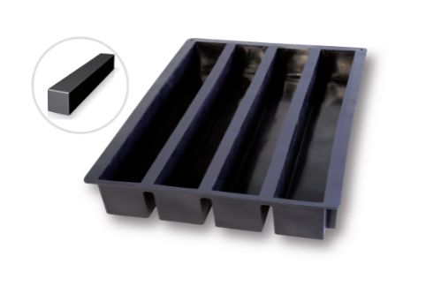 Bakformar i silikon, 400 × 600 mm – Räfflad, 4 x 2401 ml