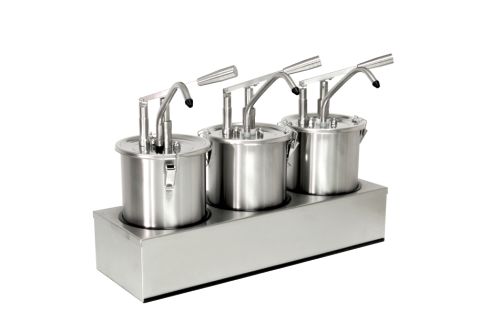 Såsdispenser med hävarm, 3 x 5,0 l - 605 x 205 x 421 mm /  Ø 180mm