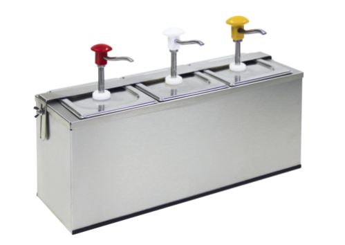Pumpdispenser med GN-behållare “Cool”, 3 x 3 l  -  585 x 185 x 375 mm