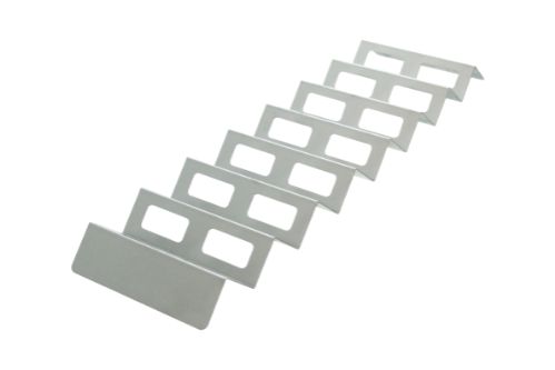 Försäljningsställ för snacks – vågig, rostfritt stål, 560 x 175 x 35 mm