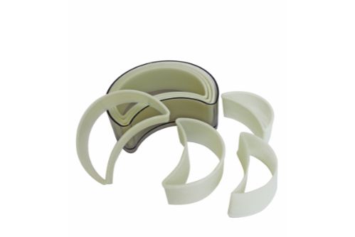 Set med utstickare, 7 delar, halvmåne, slät, 1 set