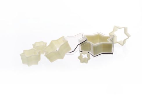 Set med utstickare, 7 delar, stjärna, slät, 1 set