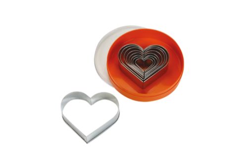 Set med utstickare (9 delar) hjärta, slät, 1 set