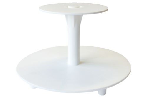 Tårtställ, plast, 2 våningar