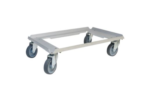 Vagn, aluminium, 620 x 420 mm, med 4 hjul